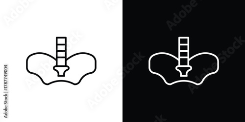 Pelvic area icon - stroke design. pixel perfect editable line icons