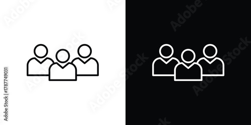 people icon - stroke design. pixel perfect editable line icons