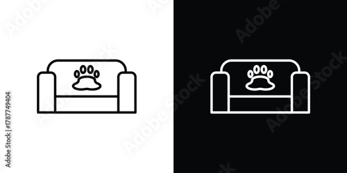 Pet bed icon - stroke design. pixel perfect editable line icons