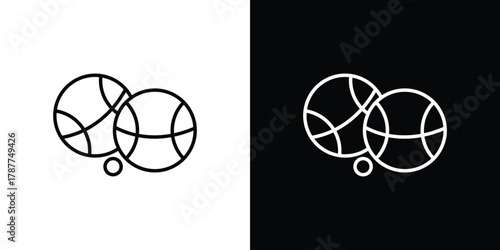 Petanque icon - stroke design. pixel perfect editable line icons