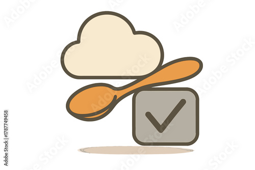 Cloud recipe selection and approval concept icon design