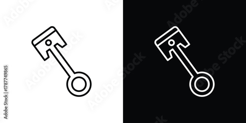 Piston icon - stroke design. pixel perfect editable line icons