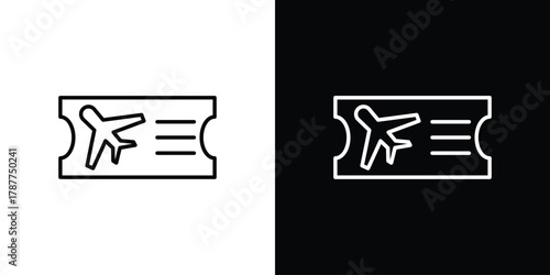 Plane Ticket icon - stroke design. pixel perfect editable line icons