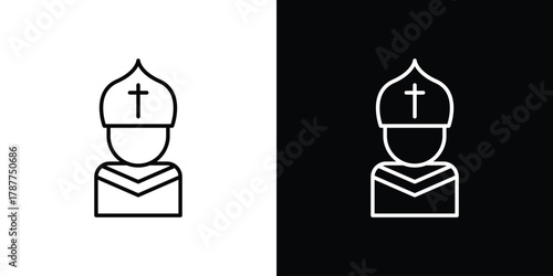 Pope icon - stroke design. pixel perfect editable line icons