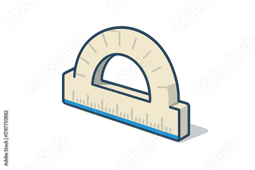 Isometric protractor tool for measuring angles and geometry