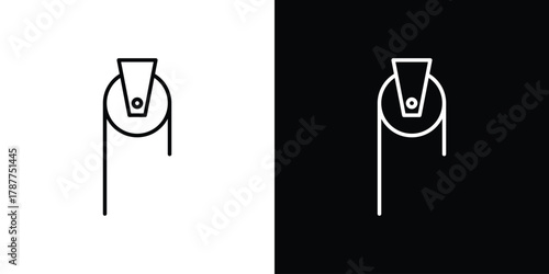 Pulley icon - stroke design. pixel perfect editable line icons