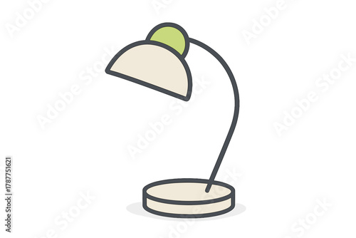 Minimalist desk lamp with curved arm and round base