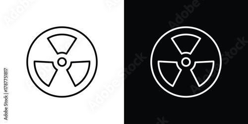 Radioactive icon - stroke design. pixel perfect editable line icons
