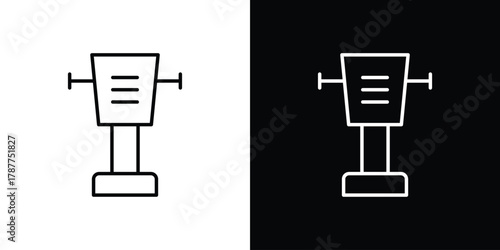 Rammer icon - stroke design. pixel perfect editable line icons