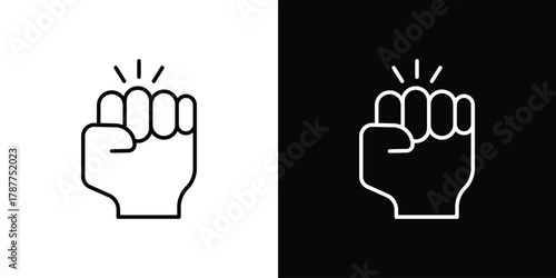 Rebellion icon - stroke design. pixel perfect editable line icons