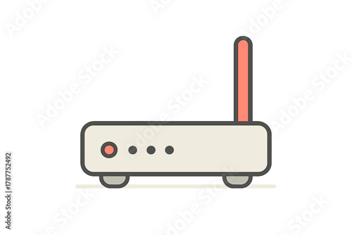 Wireless network router with status indicator lights and external antenna