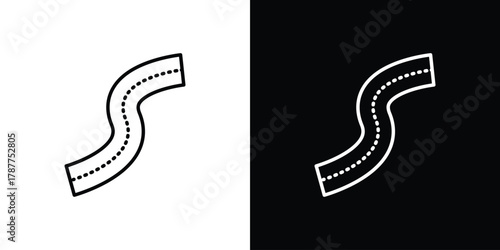 Road icon - stroke design. pixel perfect editable line icons