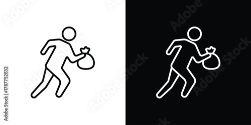 Robbery icon - stroke design. pixel perfect editable line icons