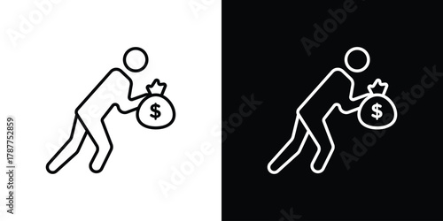 Robbery icon - stroke design. pixel perfect editable line icons
