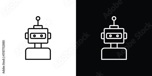 Robo icon - stroke design. pixel perfect editable line icons