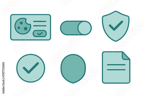 Interface icons set for web security and privacy settings
