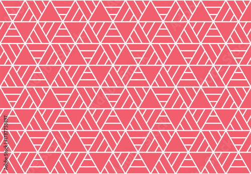 Abstract geometric pattern. A seamless vector background. White and pink ornament. Graphic modern pattern. Simple lattice graphic design