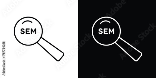 SEM icon - stroke design. pixel perfect editable line icons