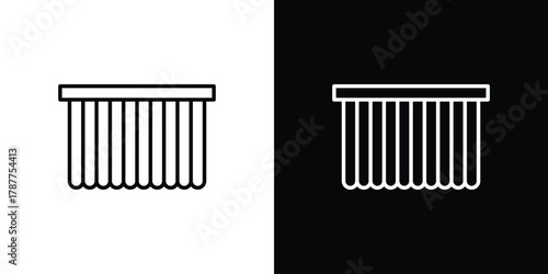 Shower curtain icon - stroke design. pixel perfect editable line icons