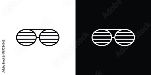 Shutter sunglasses icon - stroke design. pixel perfect editable line icons