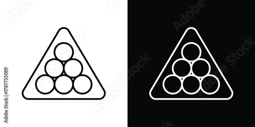 Snooker icon - stroke design. pixel perfect editable line icons