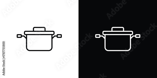 Stew pot icon - stroke design. pixel perfect editable line icons