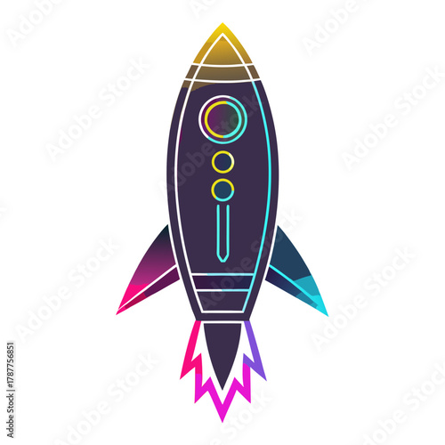 space rocket vector illustration black 
