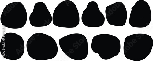 Collection of hand drawn scribble textures and abstract black ink marks