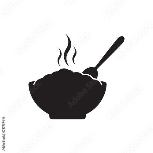 porridge icon silhouette vector flat illustration design on white background