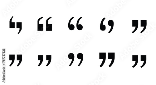 Vector art of quotation mark set collection of different styles of quote marks, speech marks, inverted commas, and talking marks