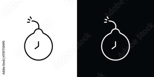Time bomb icon - stroke design. pixel perfect editable line icons