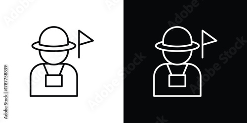 Tour guide icon - stroke design. pixel perfect editable line icons