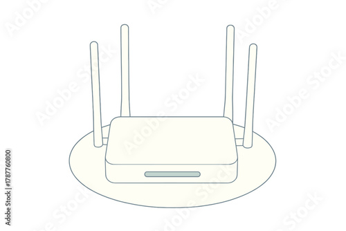 Wireless network router device featuring four external adjustable antennas
