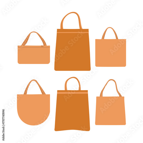 Six Orange Shopping Bags and Totes in Various Shapes and Sizes tote bag reusable bag