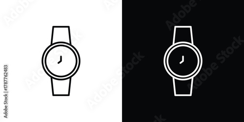 Wristwatch icon - stroke design. pixel perfect editable line icons