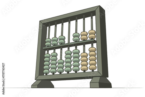Traditional counting tool with sliding beads on parallel rods