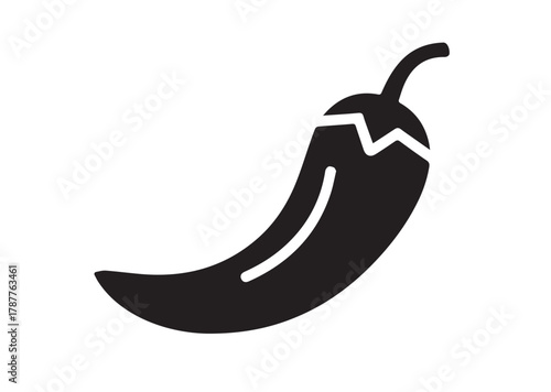 Chili pepper icon,Chili pepper solid vector