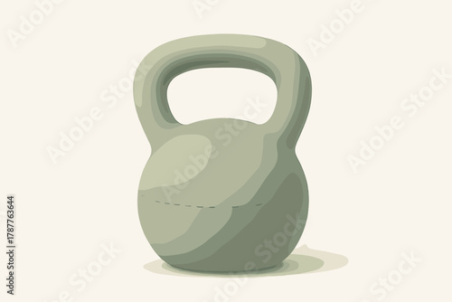 Single light green kettlebell weight for fitness training