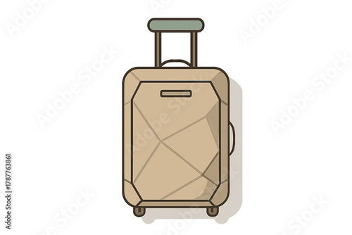 Modern rolling suitcase with telescoping handle and geometric texture