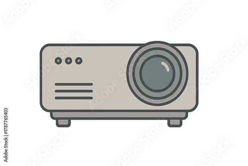 Modern digital video projector device viewed from front