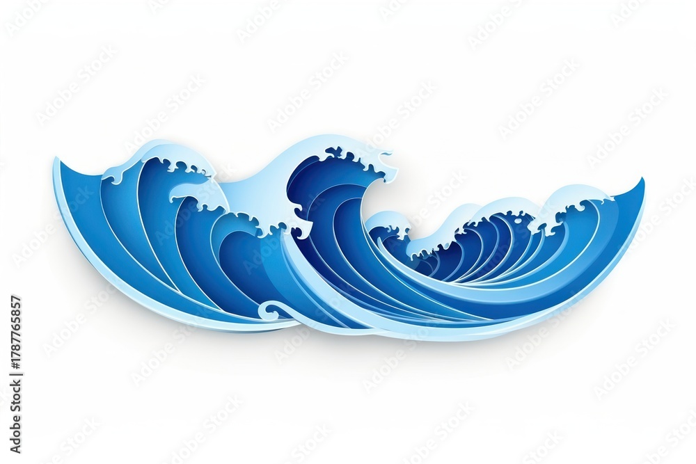 Obraz premium Ocean wave blue logo.