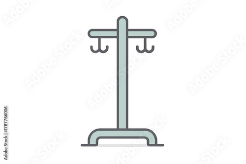 Intravenous drip stand with hooks and stable base for medical fluid administration