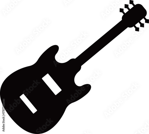 エレキギターのアイコン　モノトーン
