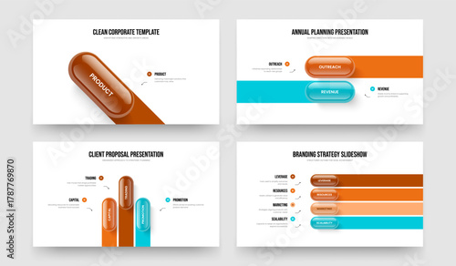 Service Review One Two Three Four Step Infographic Presentation Layout Vector Illustration Set. Digital Strategy 1 2 3 4 Option Diagram Frame Template Bundle.