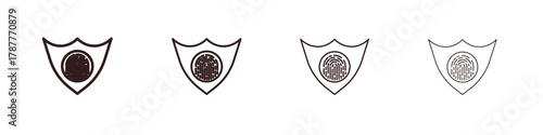 Biometric security icon outline symbol. Editable Stroke collection.