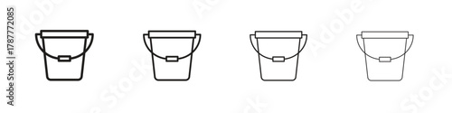 Bucket icon outline symbol. Editable Stroke collection.