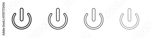 Button on off icon outline symbol. Editable Stroke collection.