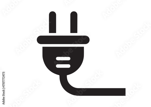 Electric plug icon, Electric plug solid vector