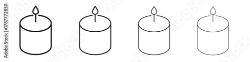 Candle icon outline symbol. Editable Stroke collection.