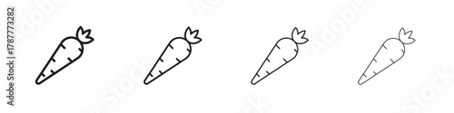 Carrot icon outline symbol. Editable Stroke collection.